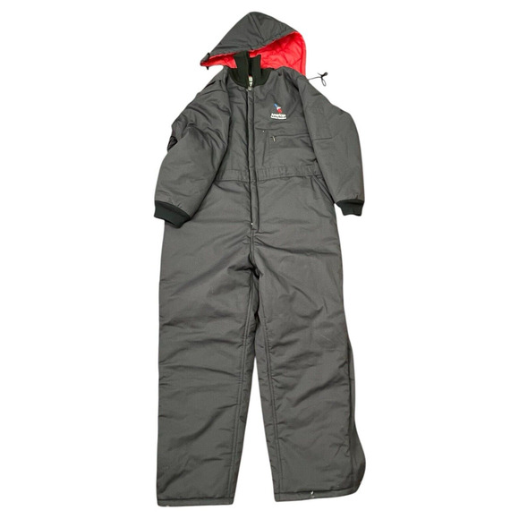 Steelguard American Airlines Work‎ Wear Hooded Winter Coveralls Mechanic Sz XL - Picture 1 of 16
